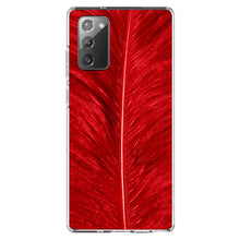 DistinctInk® Clear Shockproof Hybrid Case for Apple iPhone / Samsung Galaxy / Google Pixel - Red Feather Texture
