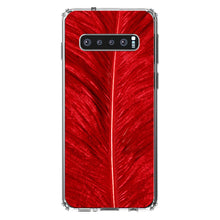 DistinctInk® Clear Shockproof Hybrid Case for Apple iPhone / Samsung Galaxy / Google Pixel - Red Feather Texture