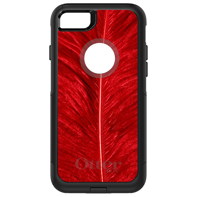 DistinctInk OtterBox Commuter Series Case for Apple iPhone or Samsung Galaxy - Red Feather Texture