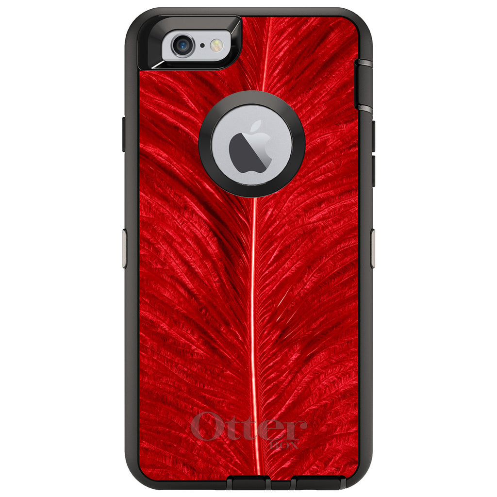 Red Feather Texture OtterBox Defender Case for iPhone & Galaxy, view 4