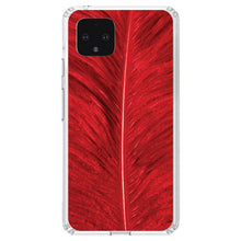 DistinctInk® Clear Shockproof Hybrid Case for Apple iPhone / Samsung Galaxy / Google Pixel - Red Feather Texture