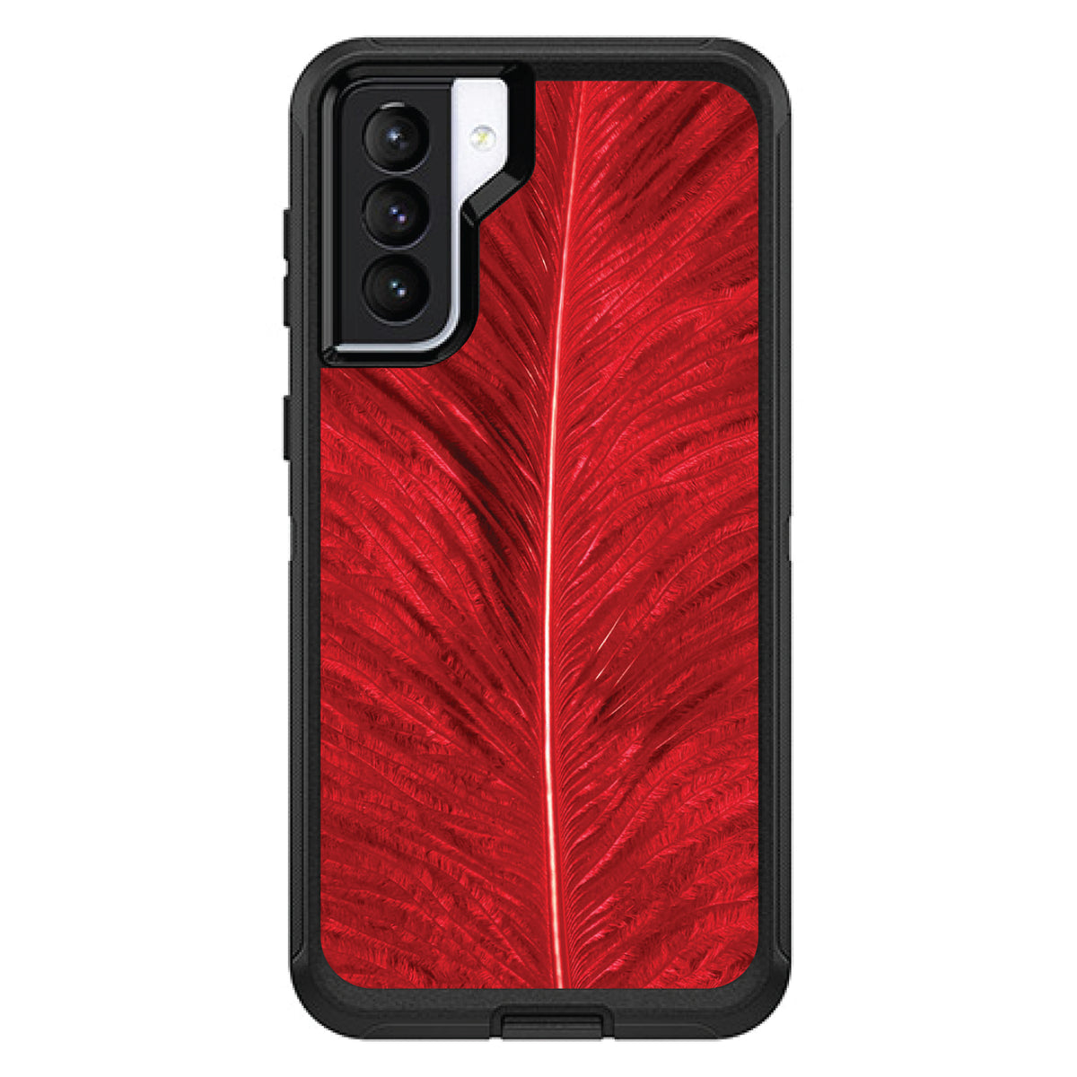 Red Feather Texture OtterBox Defender Case for iPhone & Galaxy, view 5