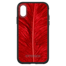 DistinctInk™ OtterBox Symmetry Series Case for Apple iPhone / Samsung Galaxy / Google Pixel - Red Feather Texture