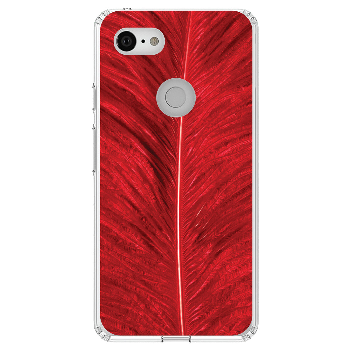 Red Feather Texture Clear Shockproof iPhone Case, view 22