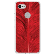 DistinctInk® Clear Shockproof Hybrid Case for Apple iPhone / Samsung Galaxy / Google Pixel - Red Feather Texture