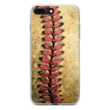 DistinctInk® Clear Shockproof Hybrid Case for Apple iPhone / Samsung Galaxy / Google Pixel - Old Baseball Stitch