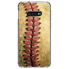 DistinctInk® Clear Shockproof Hybrid Case for Apple iPhone / Samsung Galaxy / Google Pixel - Old Baseball Stitch