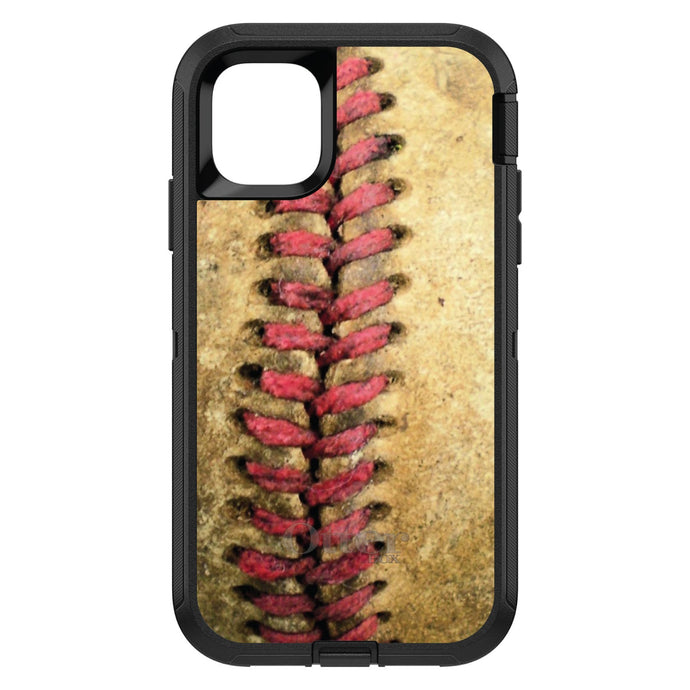 DistinctInk™ OtterBox Defender Series Case for Apple iPhone / Samsung Galaxy / Google Pixel - Old Baseball Stitch