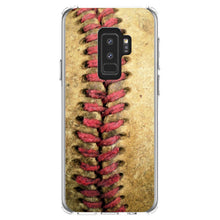 DistinctInk® Clear Shockproof Hybrid Case for Apple iPhone / Samsung Galaxy / Google Pixel - Old Baseball Stitch