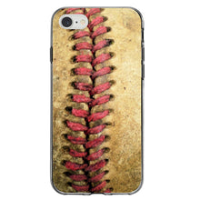 DistinctInk® Clear Shockproof Hybrid Case for Apple iPhone / Samsung Galaxy / Google Pixel - Old Baseball Stitch