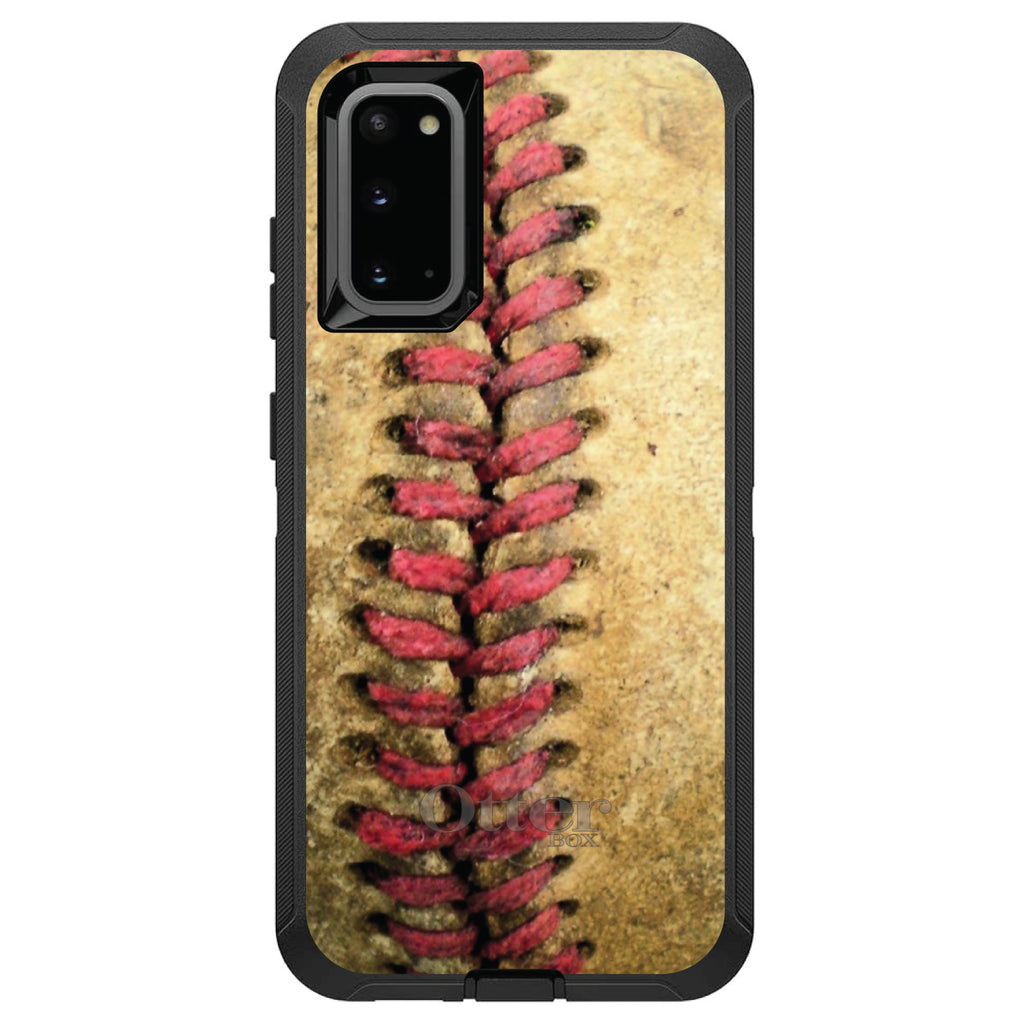 Old Baseball Stitch OtterBox Defender Case for iPhone & Galaxy, view 8