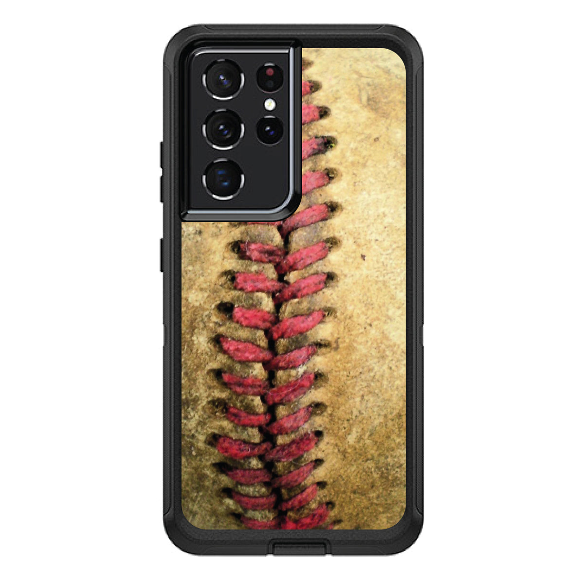 Old Baseball Stitch OtterBox Defender Case for iPhone & Galaxy, view 7