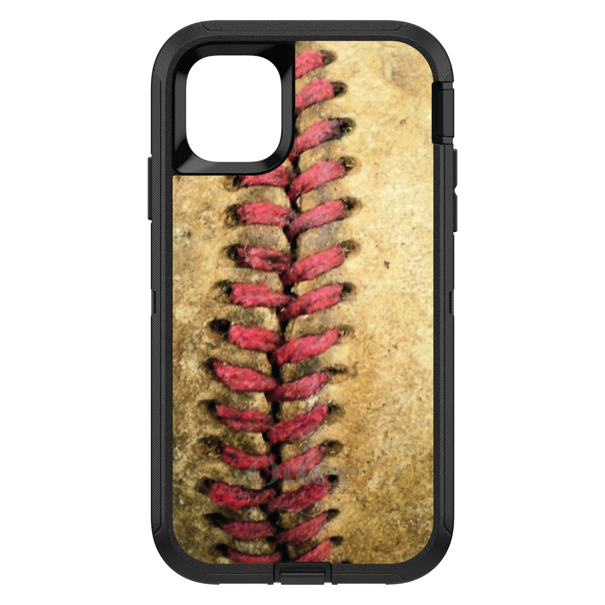 Old Baseball Stitch OtterBox Defender Case for iPhone & Galaxy, view 2