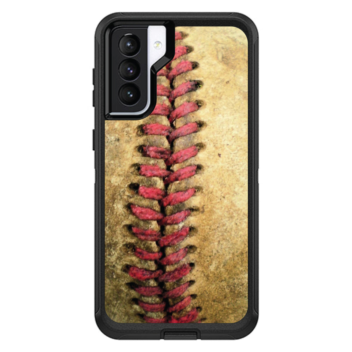 Old Baseball Stitch OtterBox Defender Case for iPhone & Galaxy, view 6