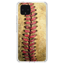 DistinctInk® Clear Shockproof Hybrid Case for Apple iPhone / Samsung Galaxy / Google Pixel - Old Baseball Stitch