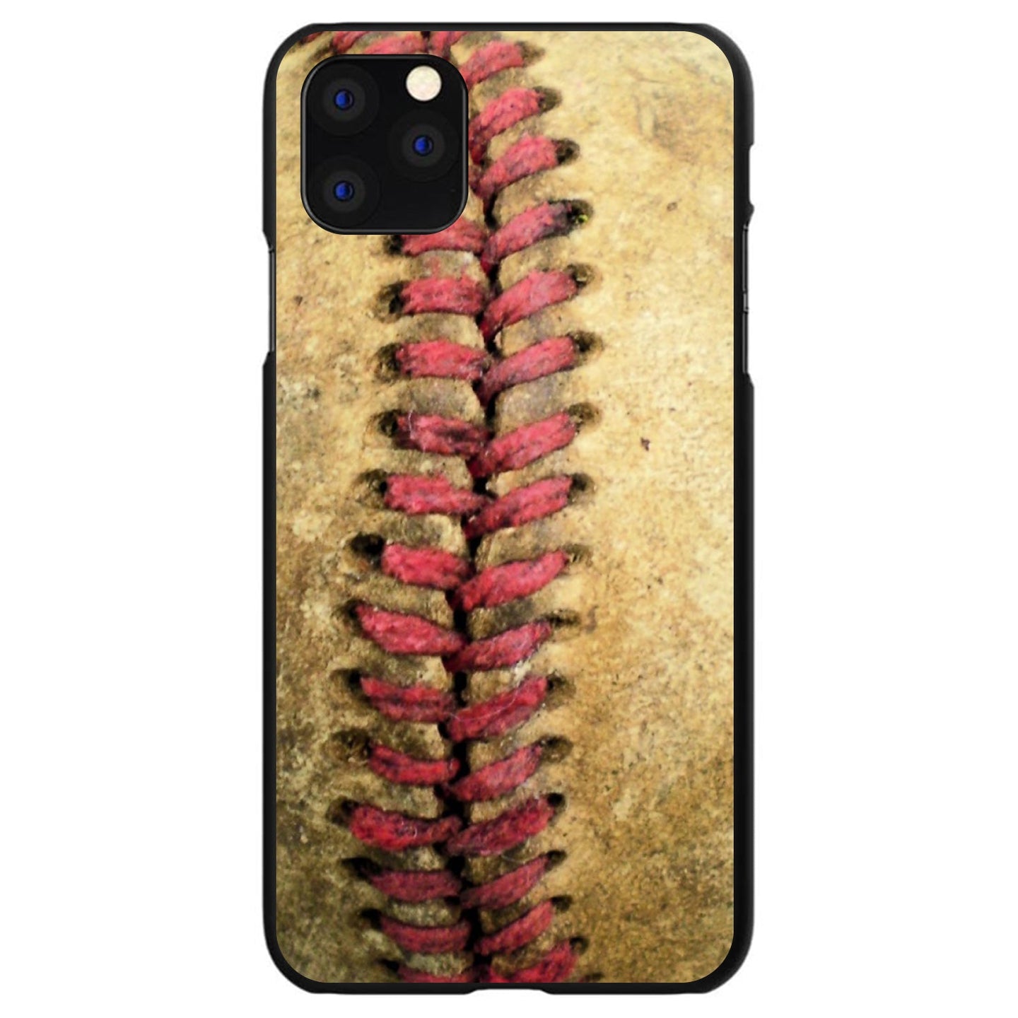 DistinctInk® Hard Plastic Snap-On Case for Apple iPhone or Samsung Galaxy - Old Baseball Stitch