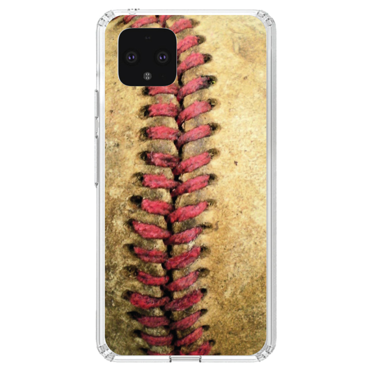 Old Baseball Stitch Clear Shockproof iPhone Case, view 24
