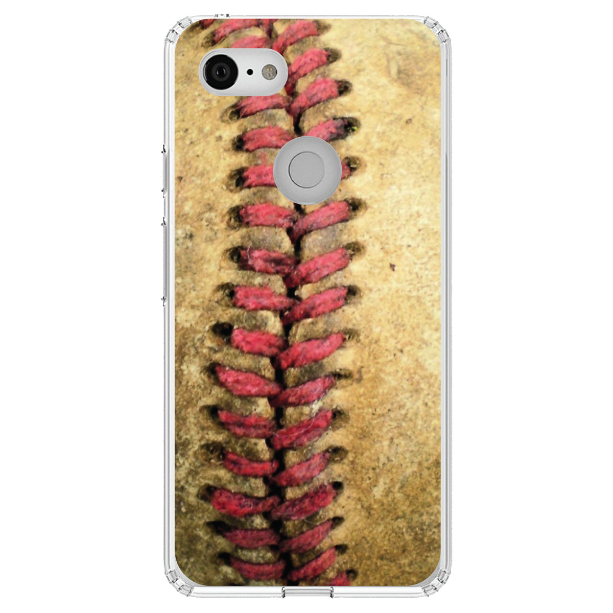 Old Baseball Stitch Clear Shockproof iPhone Case, view 21