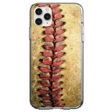 DistinctInk® Clear Shockproof Hybrid Case for Apple iPhone / Samsung Galaxy / Google Pixel - Old Baseball Stitch