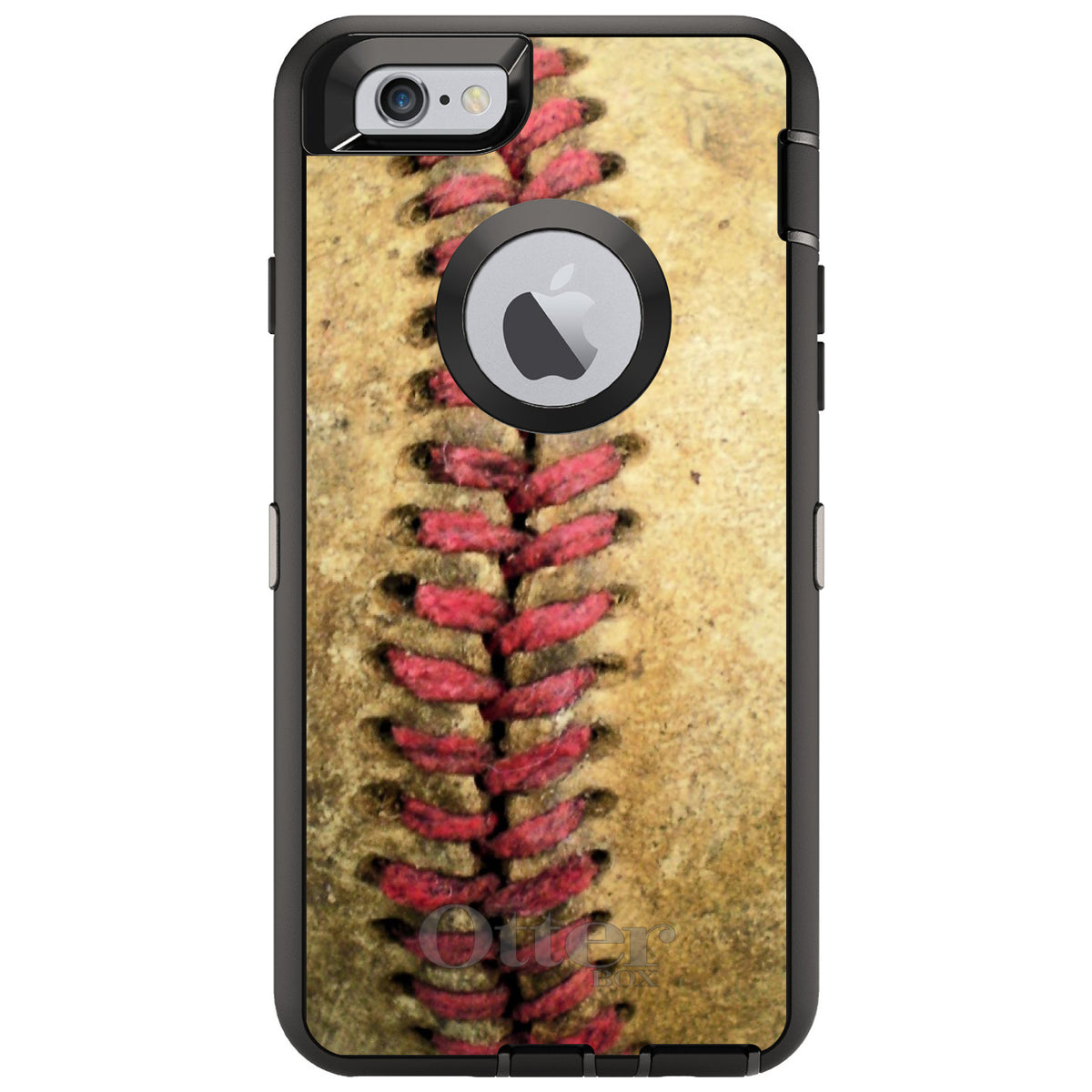 Old Baseball Stitch OtterBox Defender Case for iPhone & Galaxy, view 4
