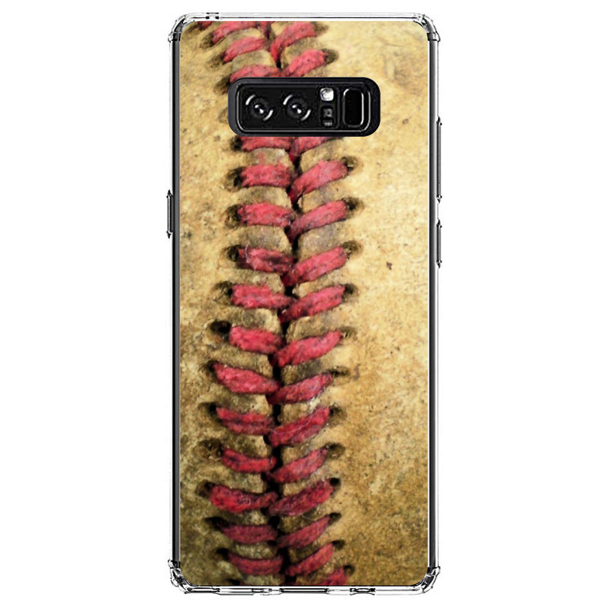 Old Baseball Stitch Clear Shockproof iPhone Case, view 12