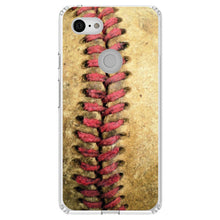 DistinctInk® Clear Shockproof Hybrid Case for Apple iPhone / Samsung Galaxy / Google Pixel - Old Baseball Stitch