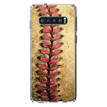 DistinctInk® Clear Shockproof Hybrid Case for Apple iPhone / Samsung Galaxy / Google Pixel - Old Baseball Stitch