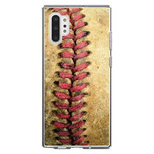 DistinctInk® Clear Shockproof Hybrid Case for Apple iPhone / Samsung Galaxy / Google Pixel - Old Baseball Stitch