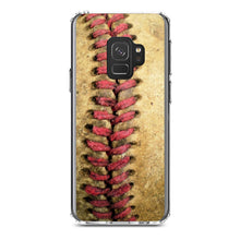 DistinctInk® Clear Shockproof Hybrid Case for Apple iPhone / Samsung Galaxy / Google Pixel - Old Baseball Stitch