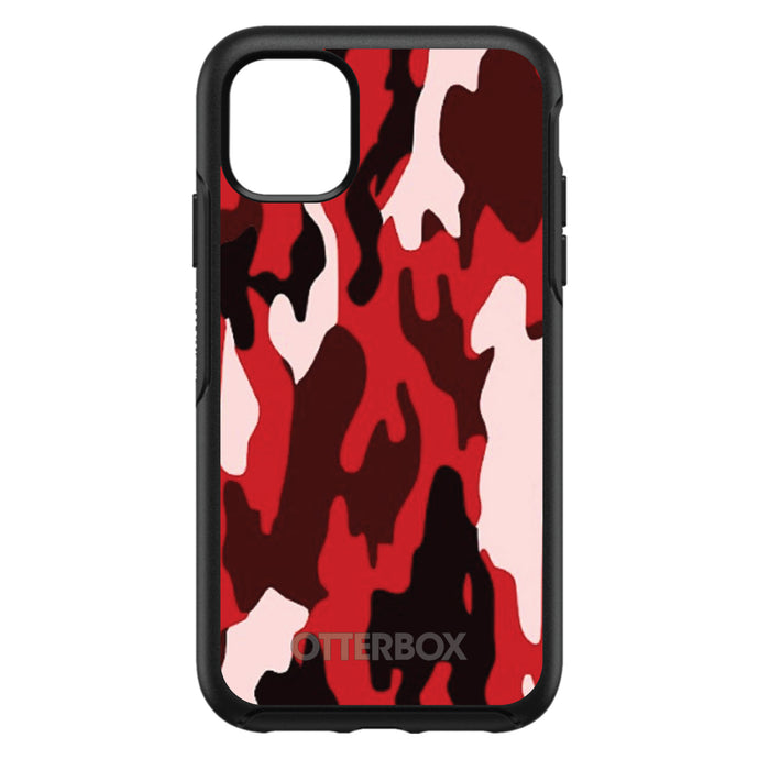 DistinctInk™ OtterBox Symmetry Series Case for Apple iPhone / Samsung Galaxy / Google Pixel - Red Black Camouflage