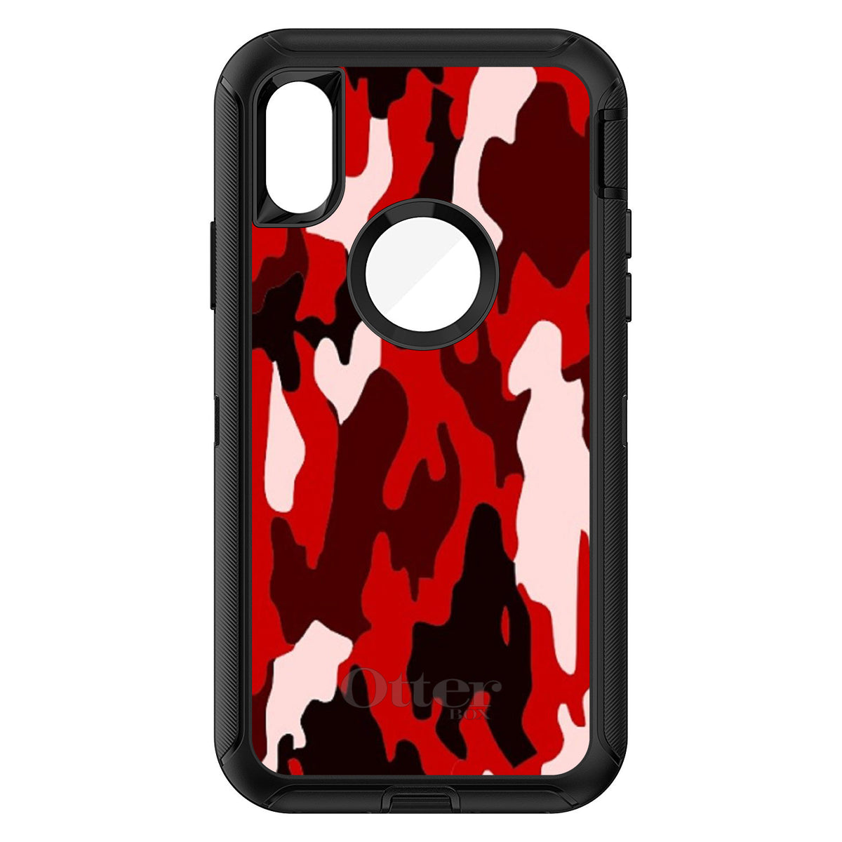 Red Black Camouflage OtterBox Defender Case for iPhone & Galaxy, view 3