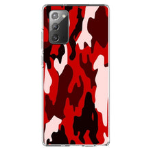 DistinctInk® Clear Shockproof Hybrid Case for Apple iPhone / Samsung Galaxy / Google Pixel - Red Black Camouflage