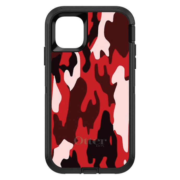 DistinctInk™ OtterBox Defender Series Case for Apple iPhone / Samsung Galaxy / Google Pixel - Red Black Camouflage