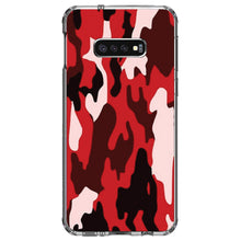 DistinctInk® Clear Shockproof Hybrid Case for Apple iPhone / Samsung Galaxy / Google Pixel - Red Black Camouflage