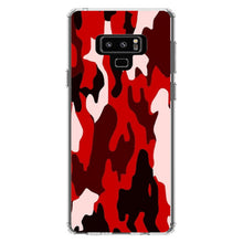 DistinctInk® Clear Shockproof Hybrid Case for Apple iPhone / Samsung Galaxy / Google Pixel - Red Black Camouflage