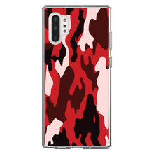 DistinctInk® Clear Shockproof Hybrid Case for Apple iPhone / Samsung Galaxy / Google Pixel - Red Black Camouflage