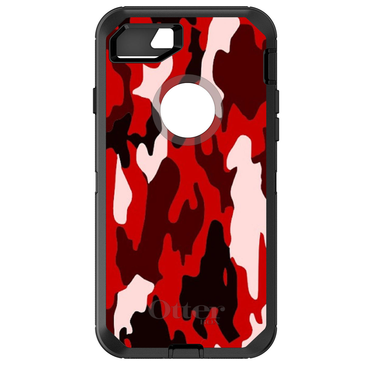 Red Black Camouflage OtterBox Defender Case for iPhone & Galaxy