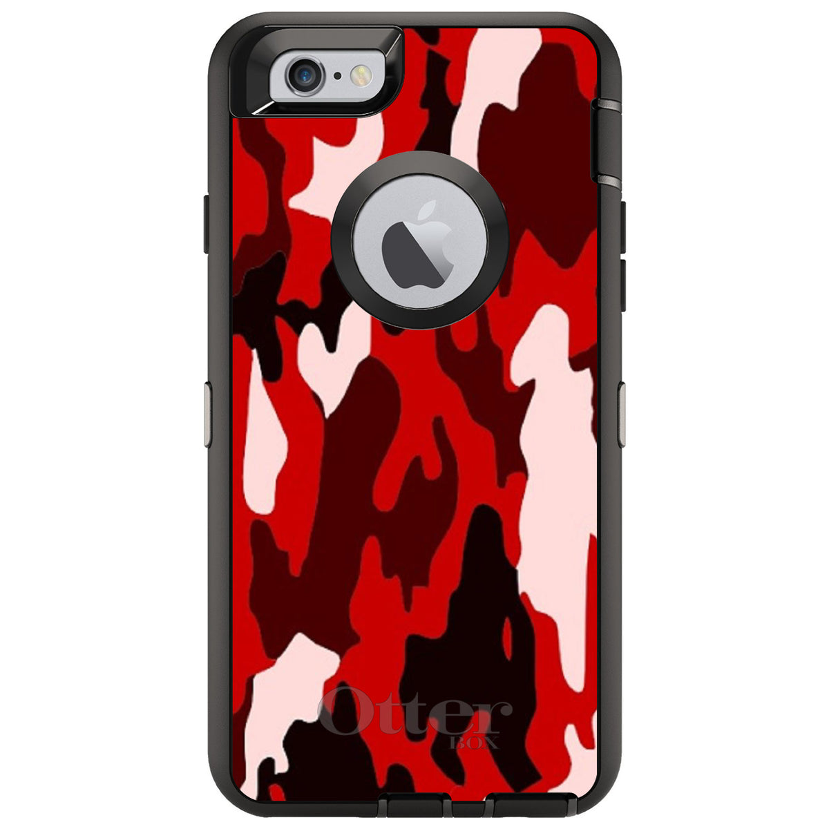 Red Black Camouflage OtterBox Defender Case for iPhone & Galaxy, view 4
