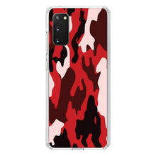 DistinctInk® Clear Shockproof Hybrid Case for Apple iPhone / Samsung Galaxy / Google Pixel - Red Black Camouflage