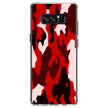 DistinctInk® Clear Shockproof Hybrid Case for Apple iPhone / Samsung Galaxy / Google Pixel - Red Black Camouflage