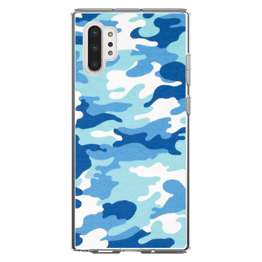Blue White Camouflage Clear Shockproof iPhone Case, view 10