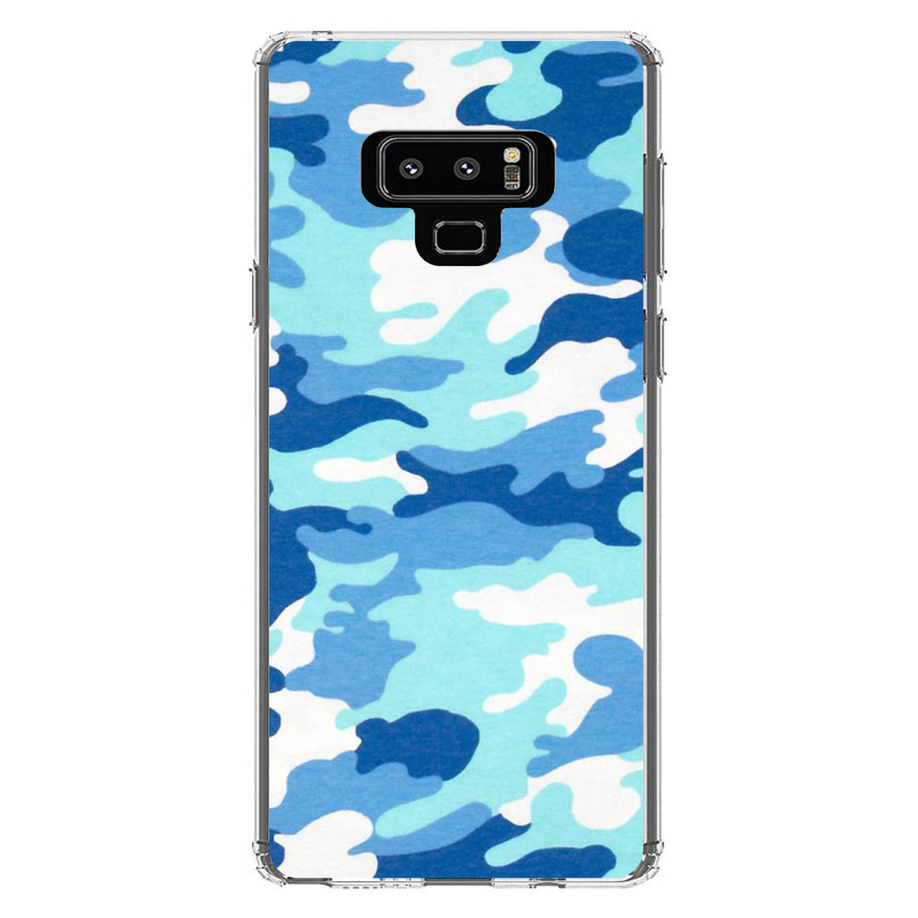 Blue White Camouflage Clear Shockproof iPhone Case, view 11