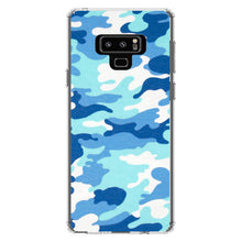 DistinctInk® Clear Shockproof Hybrid Case for Apple iPhone / Samsung Galaxy / Google Pixel - Blue White Camouflage