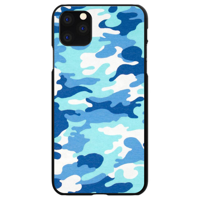 DistinctInk® Hard Plastic Snap-On Case for Apple iPhone or Samsung Galaxy - Blue White Camouflage