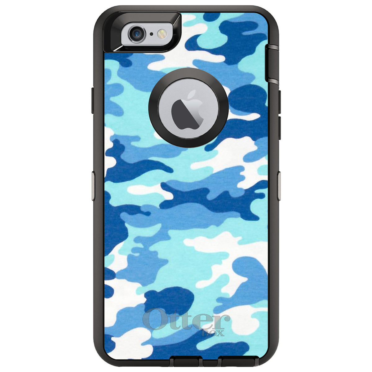 Blue White Camouflage OtterBox Defender Case for iPhone & Galaxy, view 4