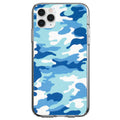 Blue White Camouflage Clear Shockproof iPhone Case