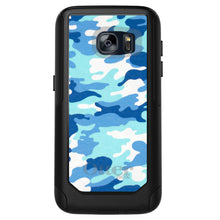 DistinctInk™ OtterBox Commuter Series Case for Apple iPhone or Samsung Galaxy - Blue White Camouflage