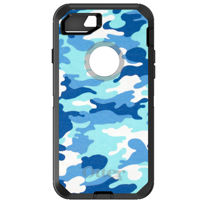 DistinctInk™ OtterBox Defender Series Case for Apple iPhone / Samsung Galaxy / Google Pixel - Blue White Camouflage