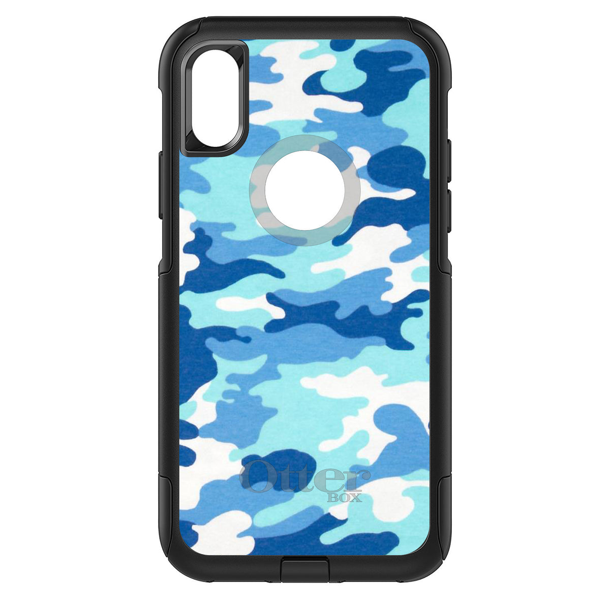Blue White Camouflage OtterBox Commuter Case for iPhone & Galaxy, view 3
