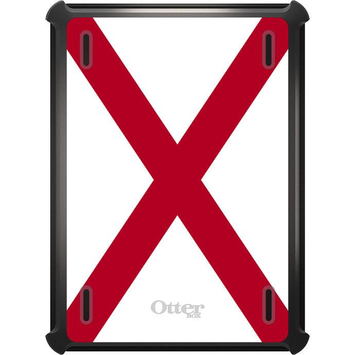 DistinctInk™ OtterBox Defender Series Case for Apple iPad / iPad Pro / iPad Air / iPad Mini - Alabama State Flag
